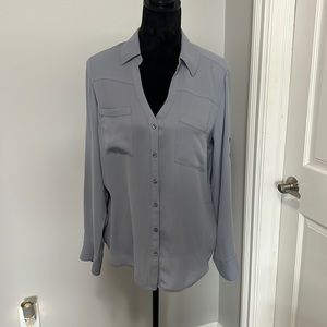 Express Portofino Grey Blouse Size L